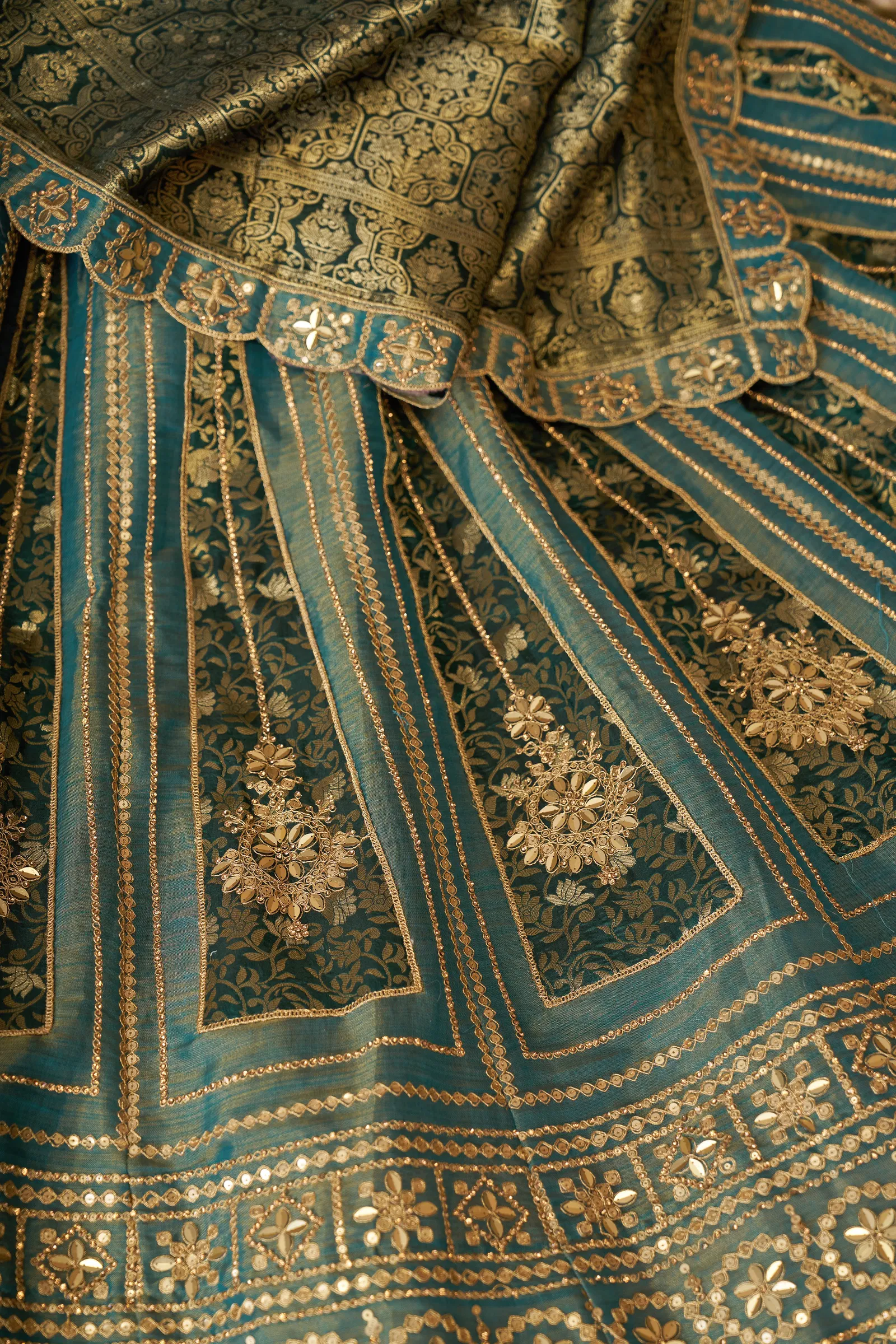 Kf 61 Green Net And Tissue Bridal Lehenga Wholesale Price In Surat

